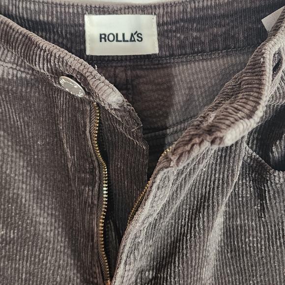 Rolla's ELLE SUPER FLARE Hi Rise Brown Corduroy Relaxed US Size 27 Aussie Size 9 - Picture 8 of 16